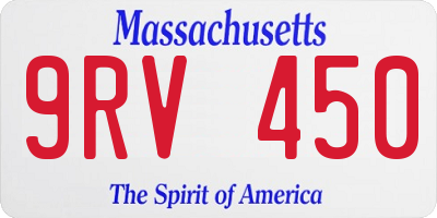 MA license plate 9RV450