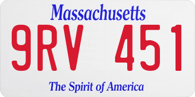 MA license plate 9RV451