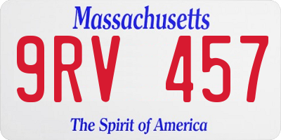 MA license plate 9RV457