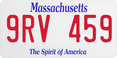 MA license plate 9RV459