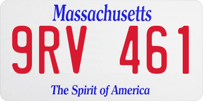 MA license plate 9RV461