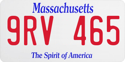 MA license plate 9RV465