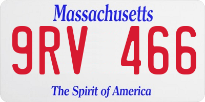 MA license plate 9RV466