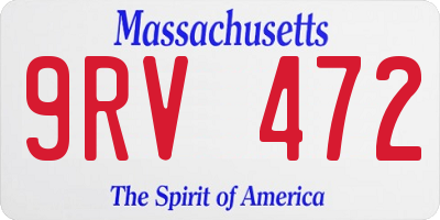 MA license plate 9RV472
