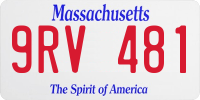MA license plate 9RV481