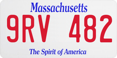 MA license plate 9RV482