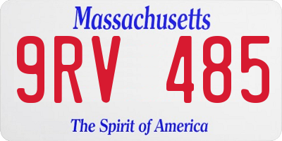 MA license plate 9RV485