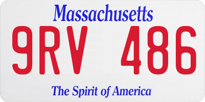 MA license plate 9RV486