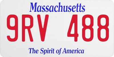 MA license plate 9RV488