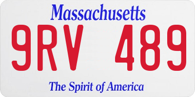 MA license plate 9RV489