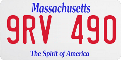 MA license plate 9RV490