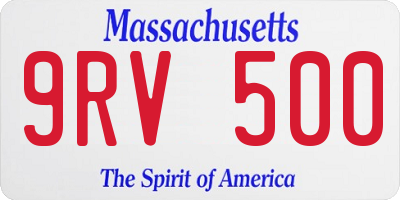 MA license plate 9RV500