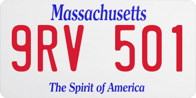 MA license plate 9RV501