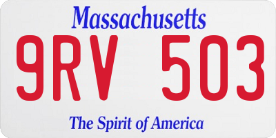 MA license plate 9RV503
