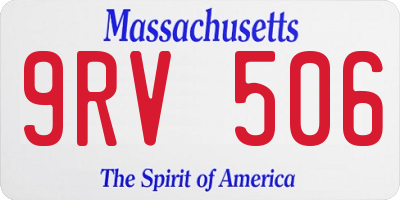 MA license plate 9RV506