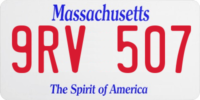 MA license plate 9RV507