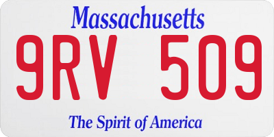 MA license plate 9RV509