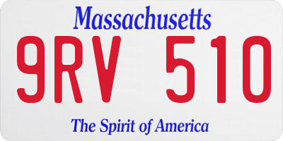 MA license plate 9RV510