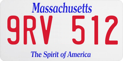 MA license plate 9RV512