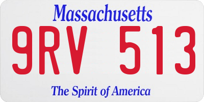 MA license plate 9RV513