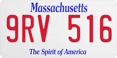MA license plate 9RV516