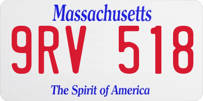 MA license plate 9RV518