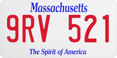 MA license plate 9RV521