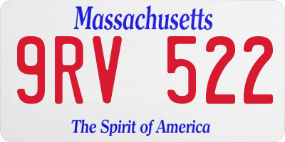 MA license plate 9RV522