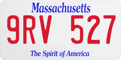 MA license plate 9RV527
