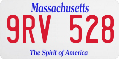 MA license plate 9RV528