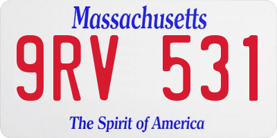 MA license plate 9RV531