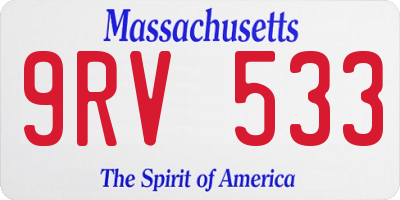 MA license plate 9RV533