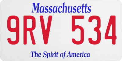 MA license plate 9RV534