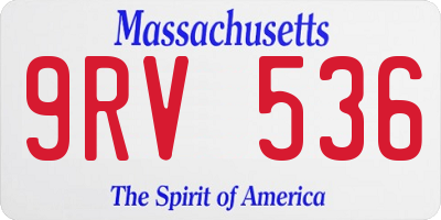 MA license plate 9RV536