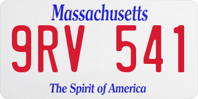 MA license plate 9RV541