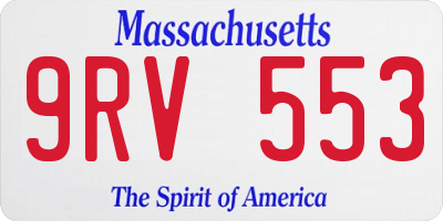 MA license plate 9RV553