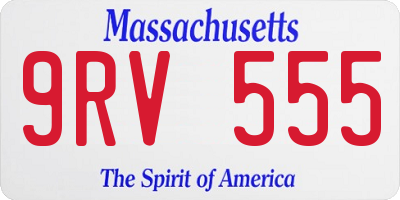 MA license plate 9RV555