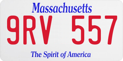 MA license plate 9RV557