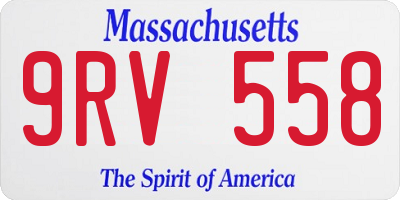 MA license plate 9RV558