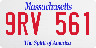 MA license plate 9RV561