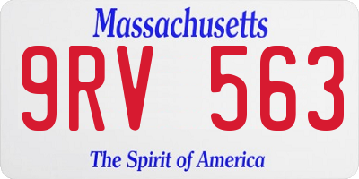 MA license plate 9RV563