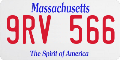 MA license plate 9RV566