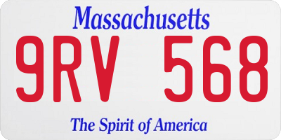 MA license plate 9RV568