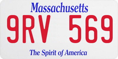 MA license plate 9RV569
