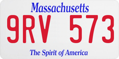 MA license plate 9RV573