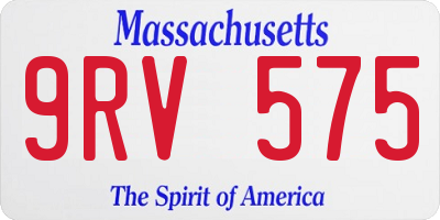 MA license plate 9RV575