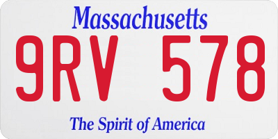 MA license plate 9RV578