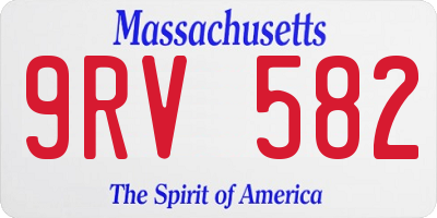 MA license plate 9RV582