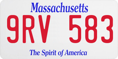 MA license plate 9RV583