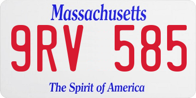 MA license plate 9RV585